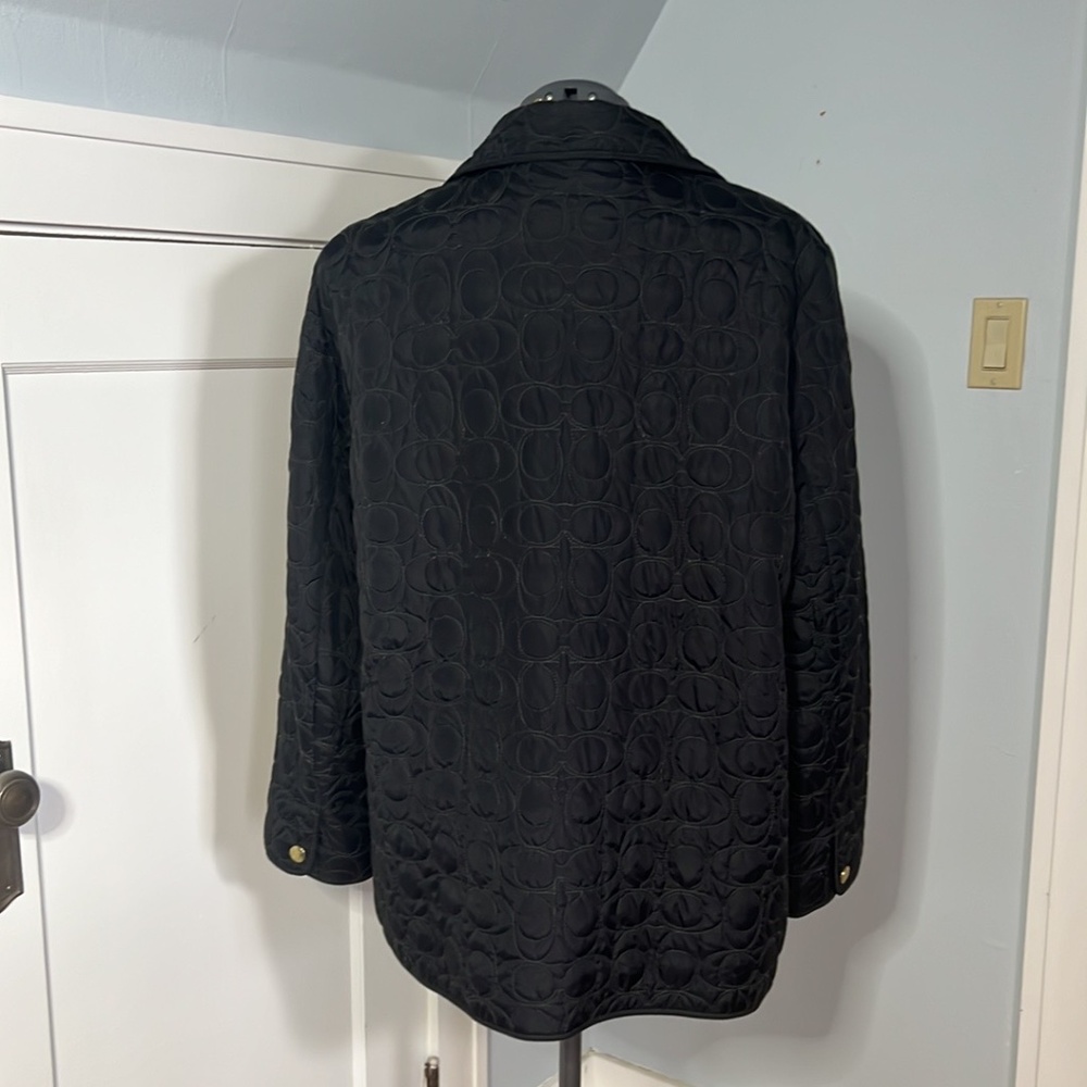 Cute Coach Set Black and Hot Pink Quilted Jacket XL and Tweed Cap M/L - Picture 5 of 16